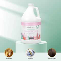Ginger Lily Farms Botanicals Vanilla Sugar Bliss conditioner applied to damp hair for hydration