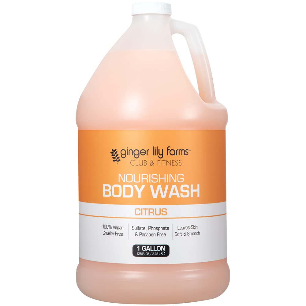 Ginger Lily Farms bottle-pour shows creamy lather ready for cleansing