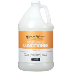 Ginger Lily Farms conditioner label close-up highlighting paraben- and sulfate-free ingredients