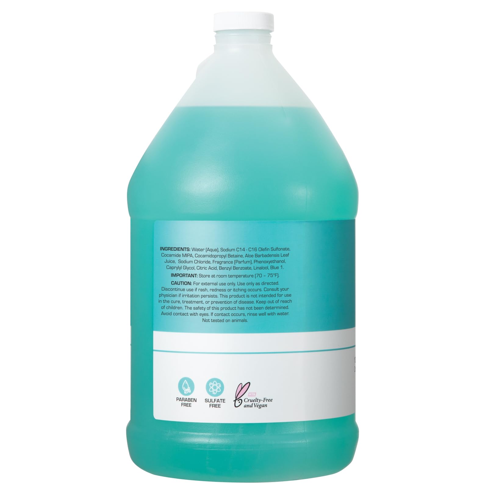 Vitamin B5 and aloe highlighted on Ginger Lily Farms moisturizing shampoo