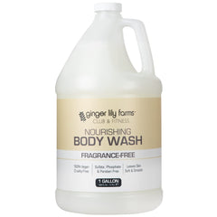Ginger Lily Farms Club and Fitness body wash bottle with fragrance free formula for sensitive skin