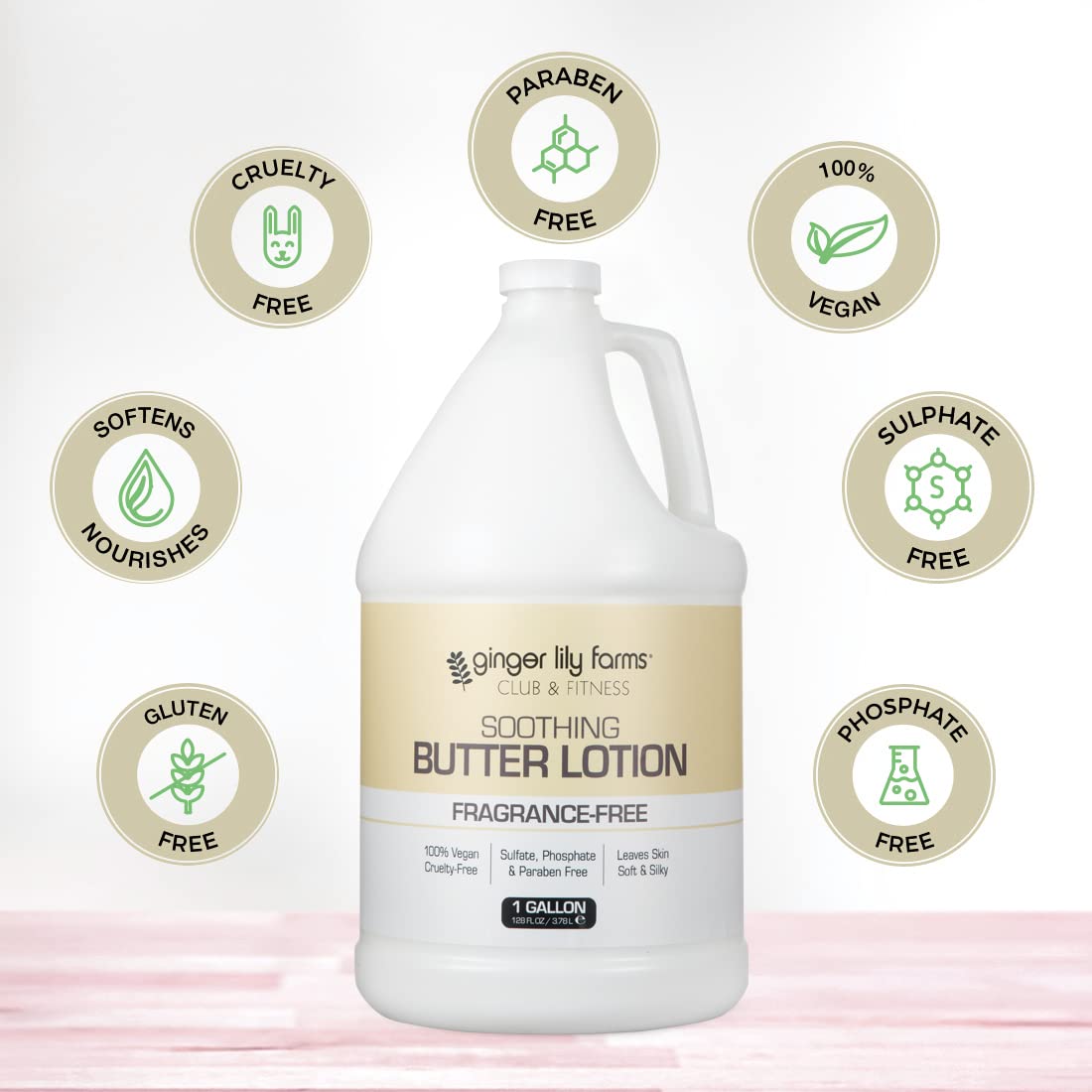 Creamy texture close-up of Ginger Lily Farms lotion shows rich hydration