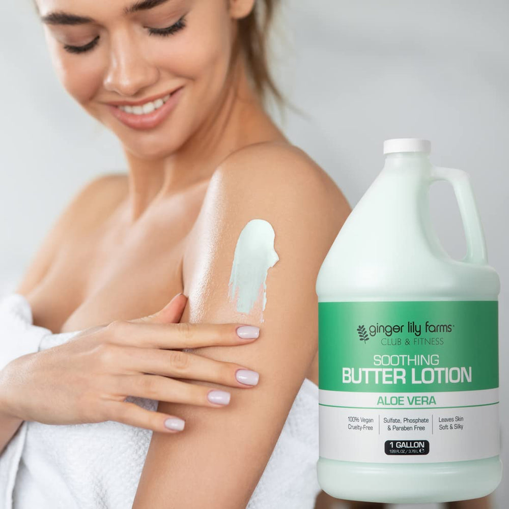 Ginger Lily Farms gallon refill packaging reduces plastic waste in spas and gyms.