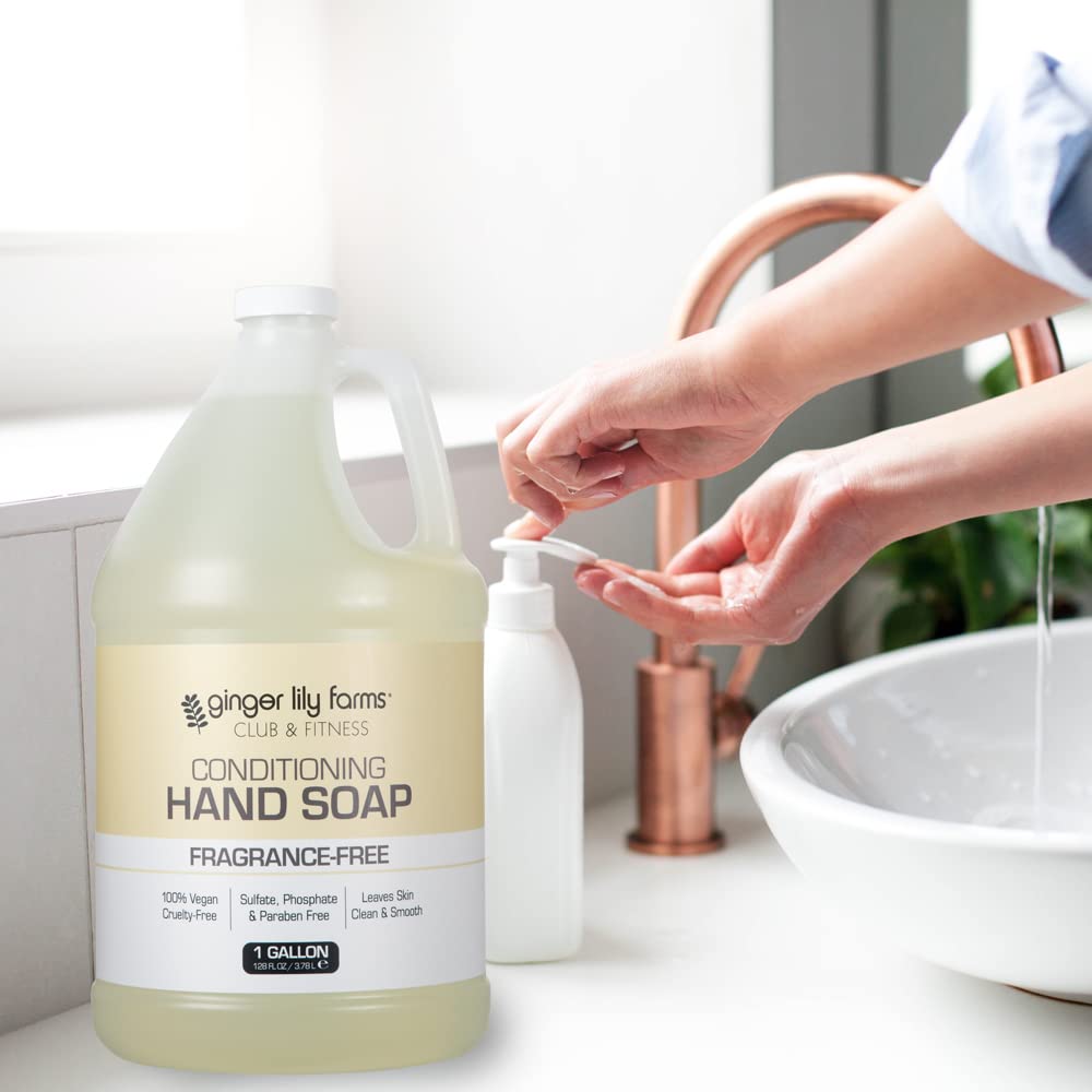 Ginger Lily Farms silky lather closeup demonstrates a soft, repeatable hand wash.