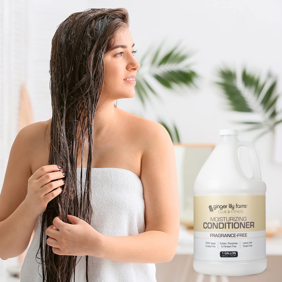 Vegan and cruelty-free label on Ginger Lily Farms conditioner