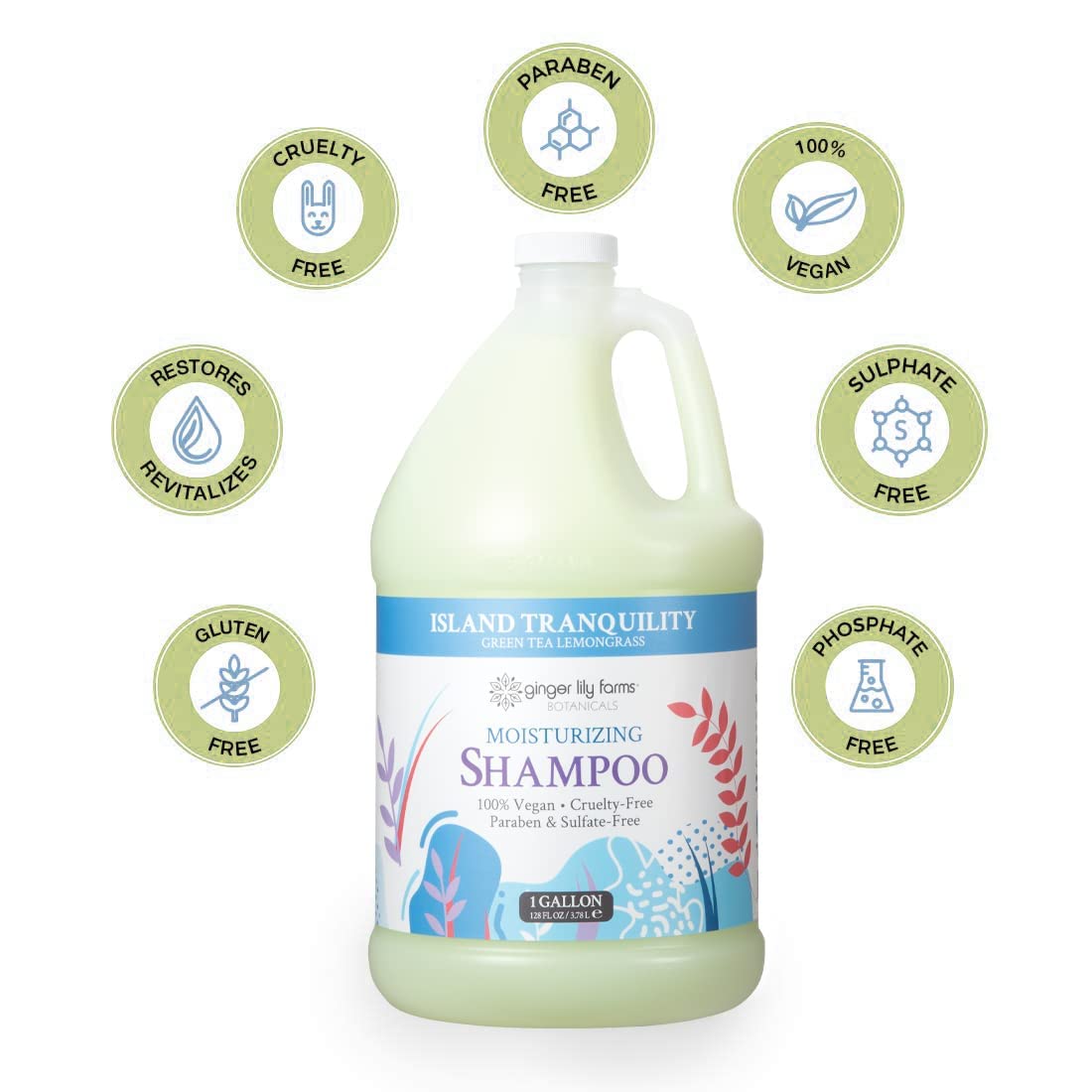 Ginger Lily Farms vegan and cruelty-free logo signals ethical care.