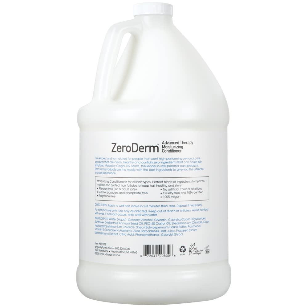 ZeroDerm conditioner label close-up highlighting vegan cruelty-free credentials