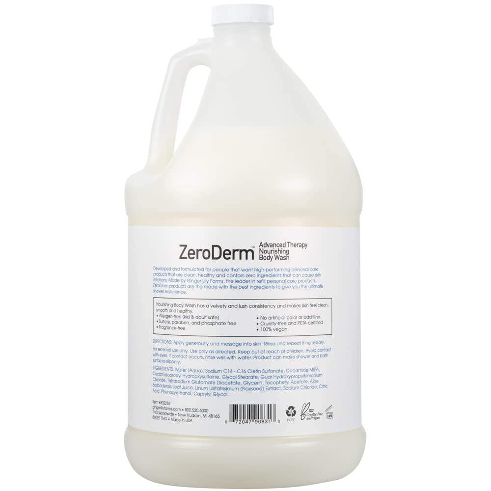 Ginger Lily Farms Zeroderm foam lather demonstrates rich hydration without harsh chemicals.