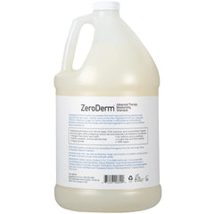 ZeroDerm bottle label highlighting allergen-free and fragrance-free promise.