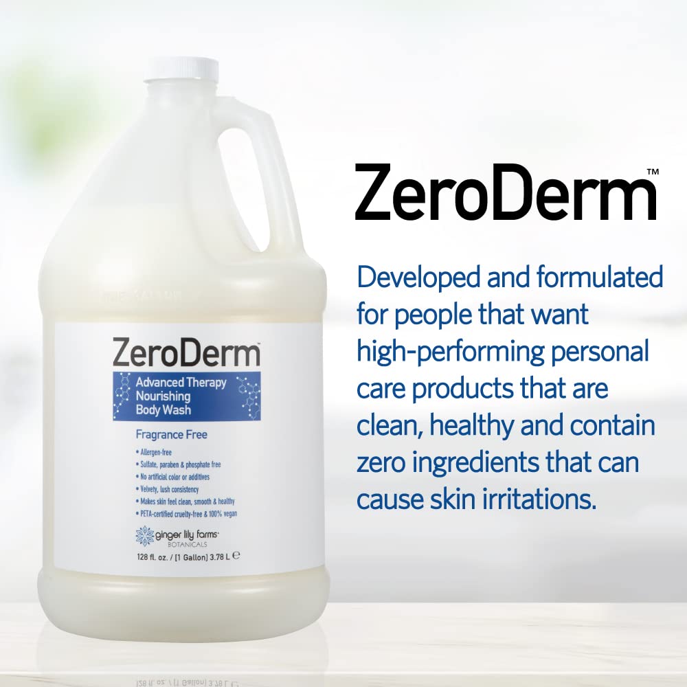 Ginger Lily Farms Zeroderm spa-dispensing setup reflects economical eco-friendly refills.