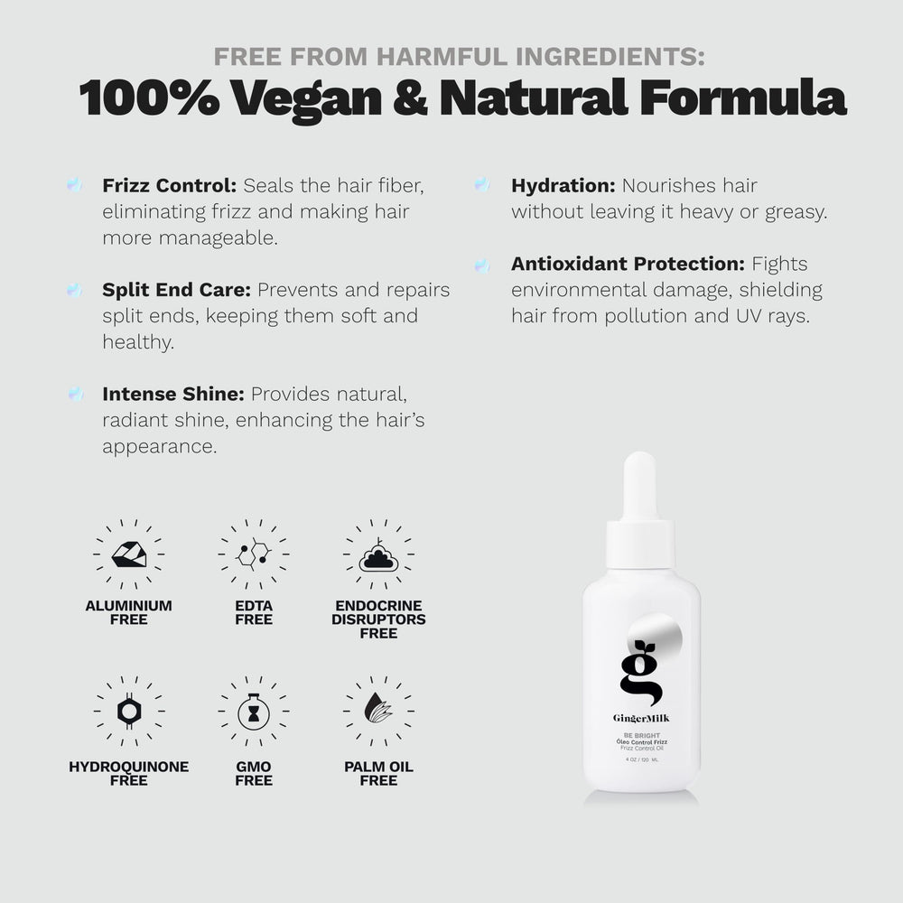 Damp hair application with Ginger Milk oil seals moisture.