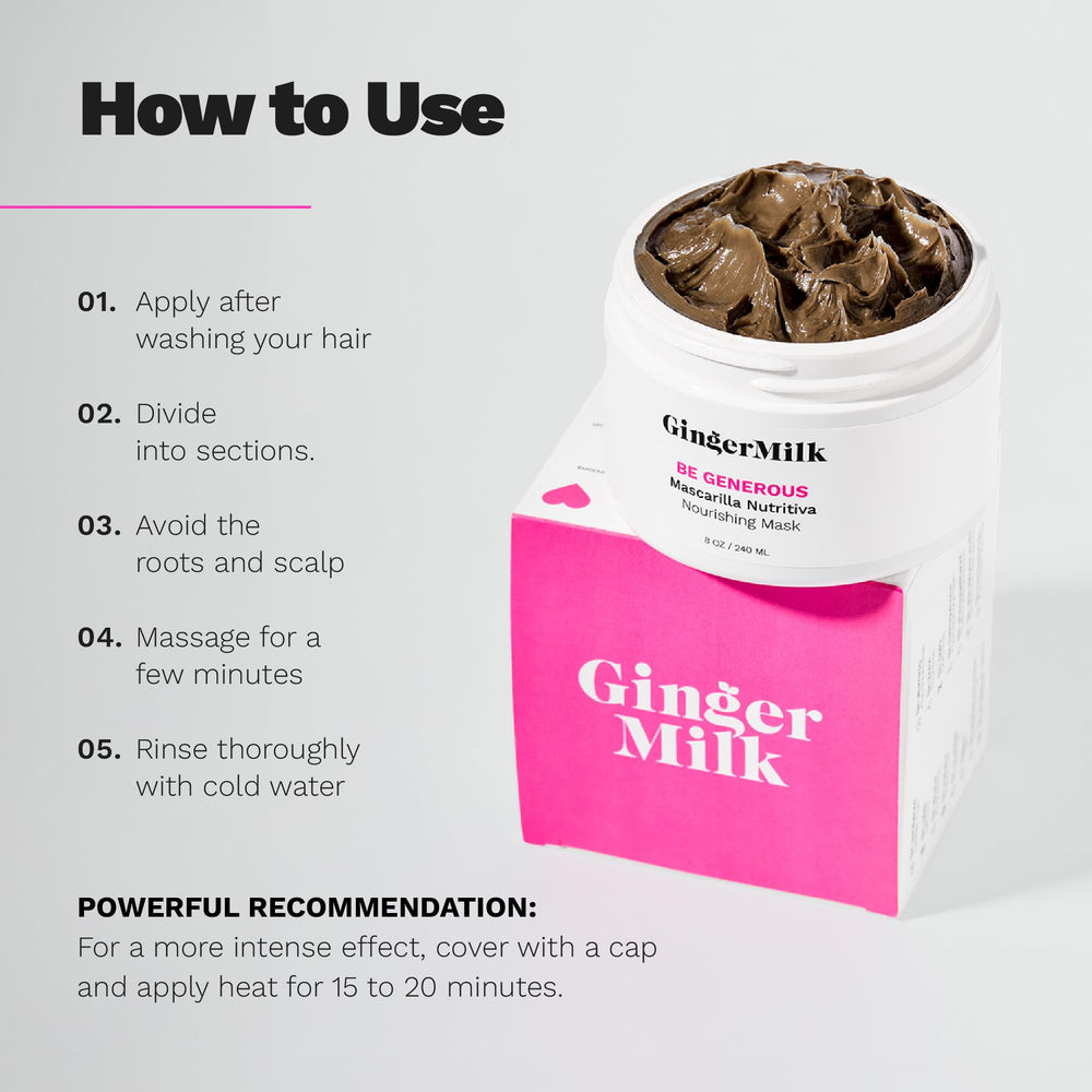 Castor oil and other ingredients hinted in Ginger Milk Deep Repair Hair Mask