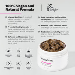 8 oz jar of Ginger Milk Deep Repair Hair Mask ready for deep conditioning sessions