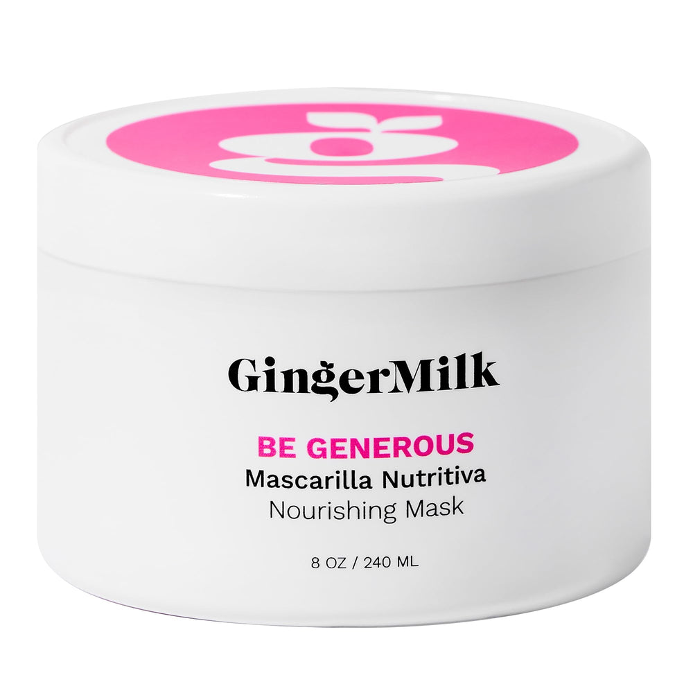 Product packaging box of Ginger Milk Deep Repair Hair Mask highlights vegan formula