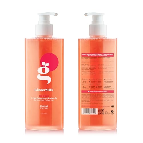 Ginger Milk dry damaged hair before-after scene highlights repair potential.