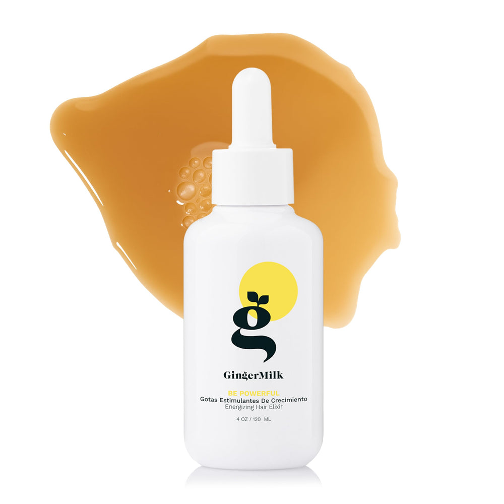 Ginger Milk Be Powerful dropper bottle ready for targeted scalp treatment.
