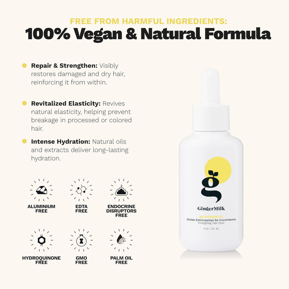 Ginger Milk serum with biotin, apigenin, and oleanolic acid for root strength.