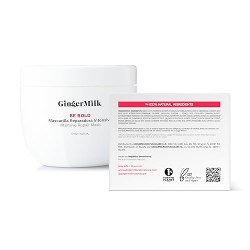 Ginger Milk Natural Care Intensive Repair bottle being dispensed for use.