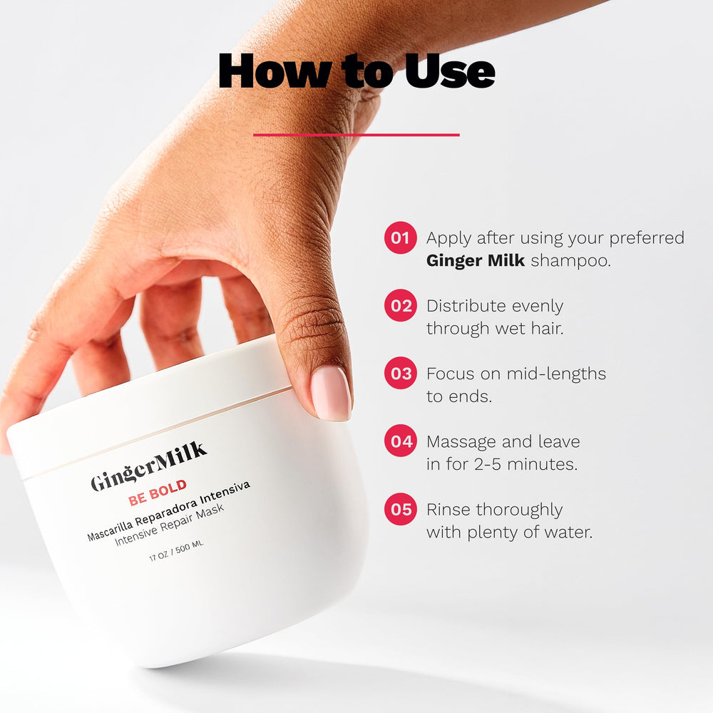 Ginger Milk Intensive Repair Hair Mask texture close-up, rich and creamy.