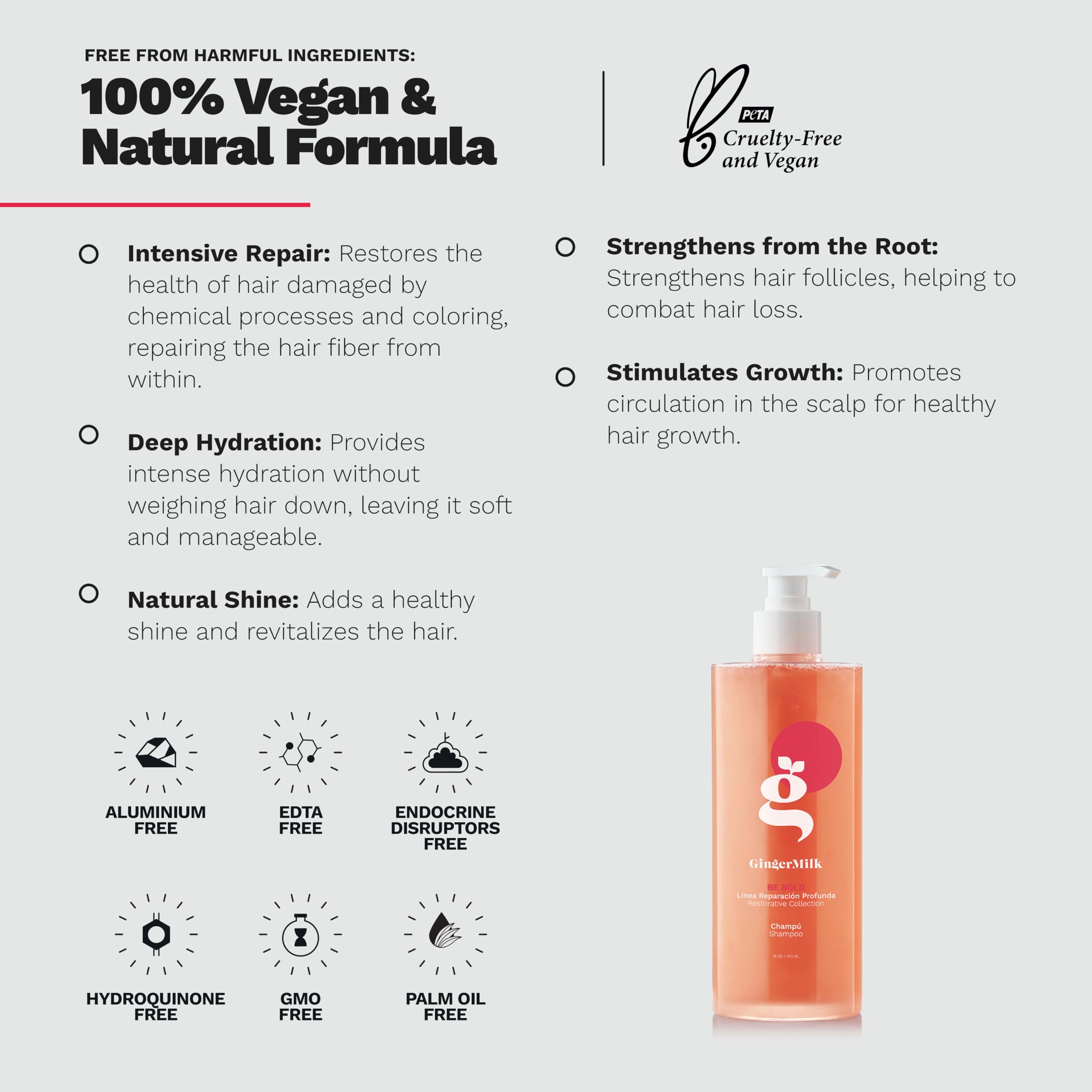 Ginger Milk nourishing ingredients blend highlights natural care.