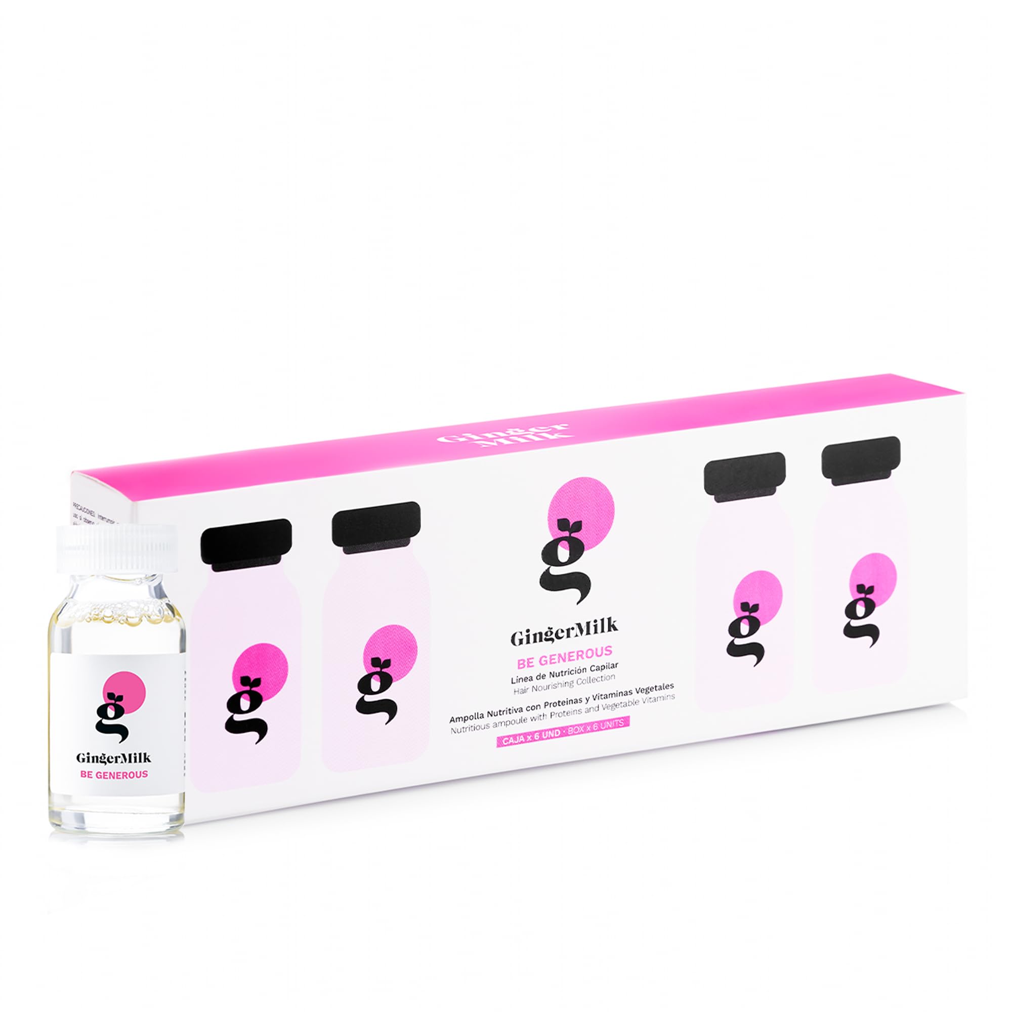 Ginger Milk Nutritive Ampoule revives dull hair with a silky feel.