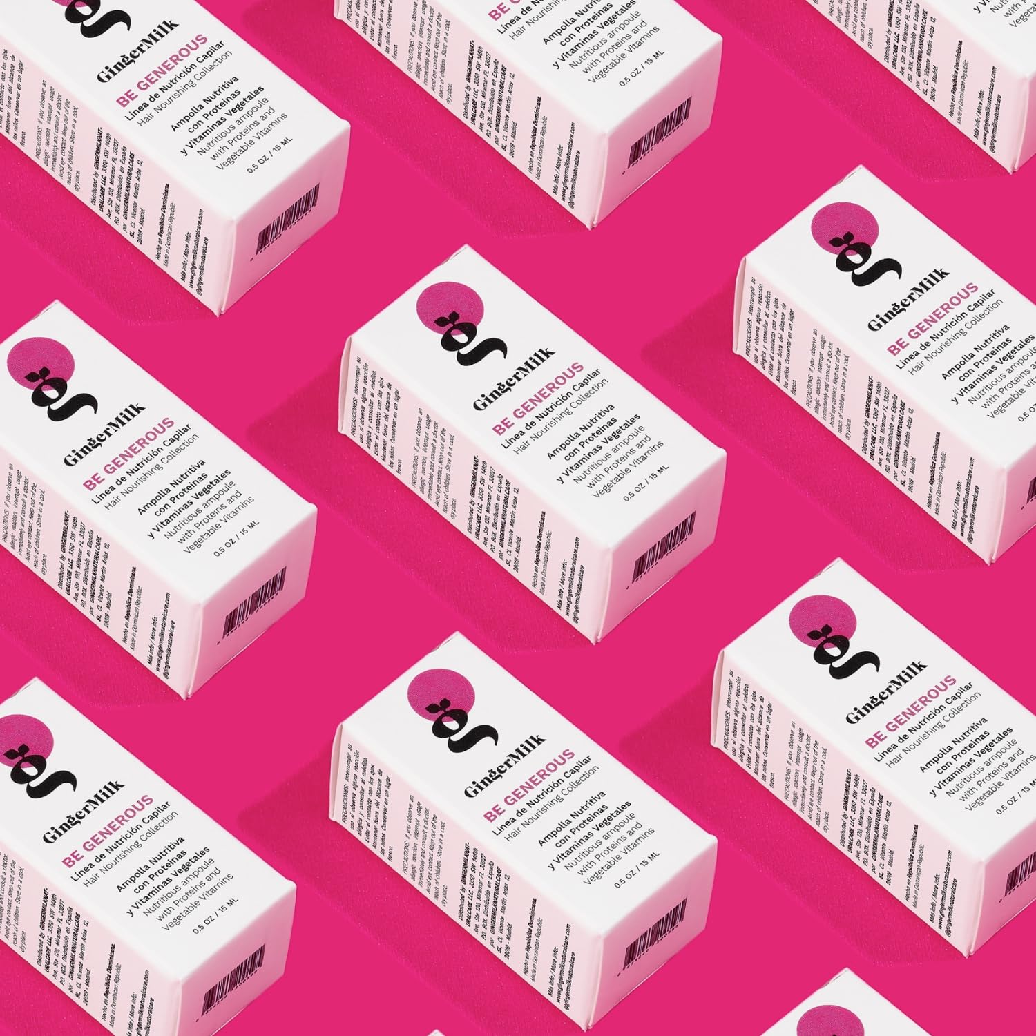 Ginger Milk Nutritive Ampoule pack of 6x0.5 fl oz for travel and storage.