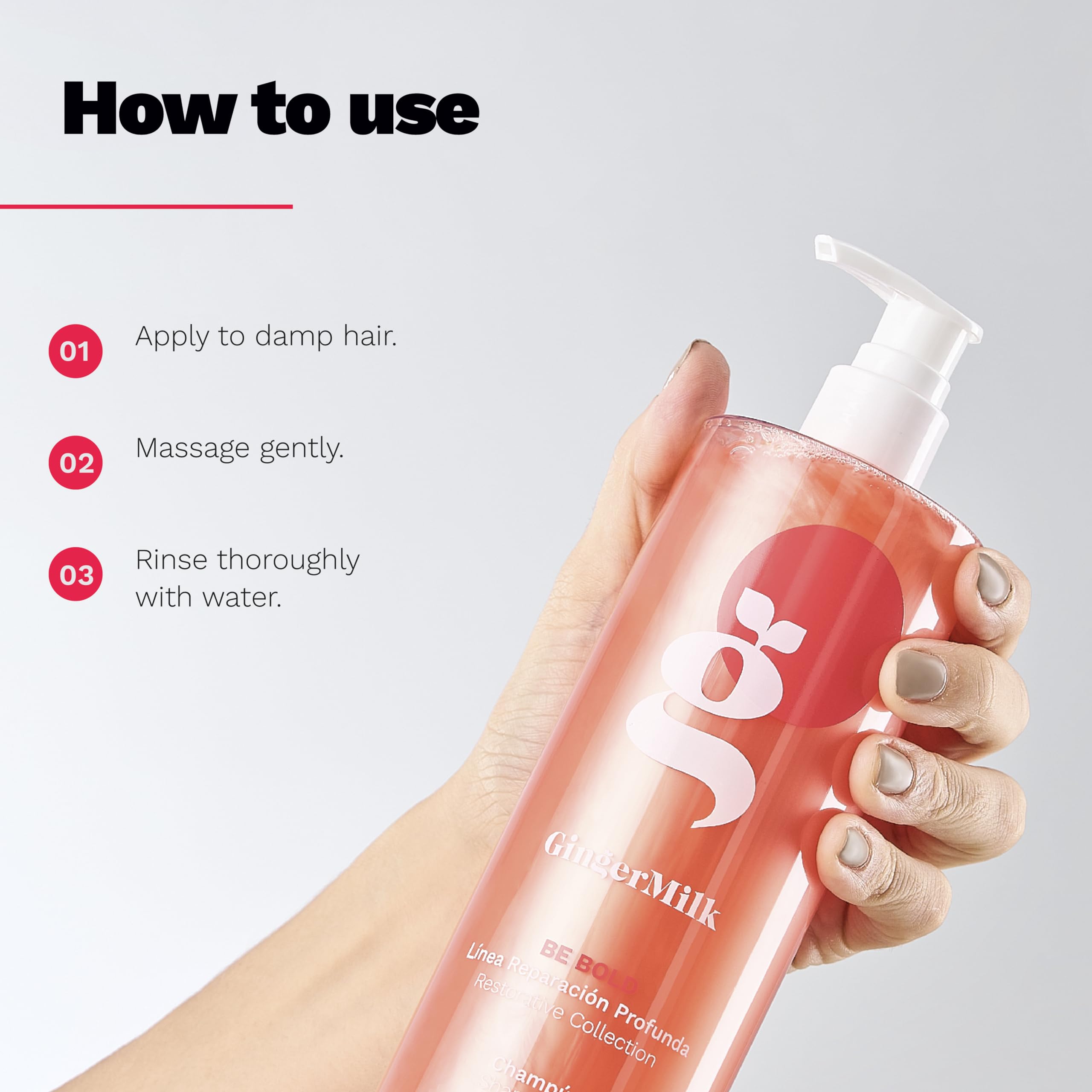 Ginger Milk rich foam after wash signals thorough cleansing.