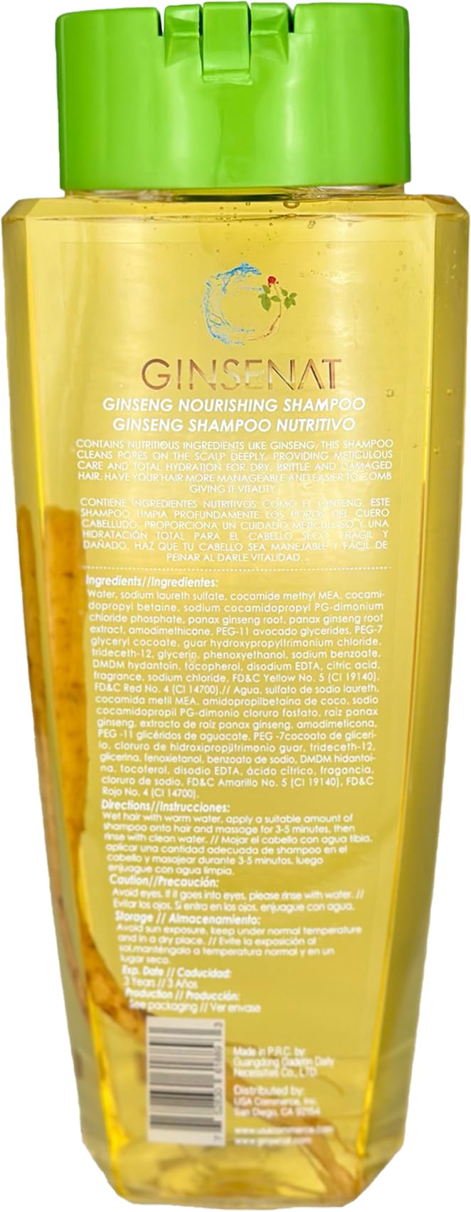 Ginsenat Organic Shampoo aloe vera pour highlighting hydration for dry hair