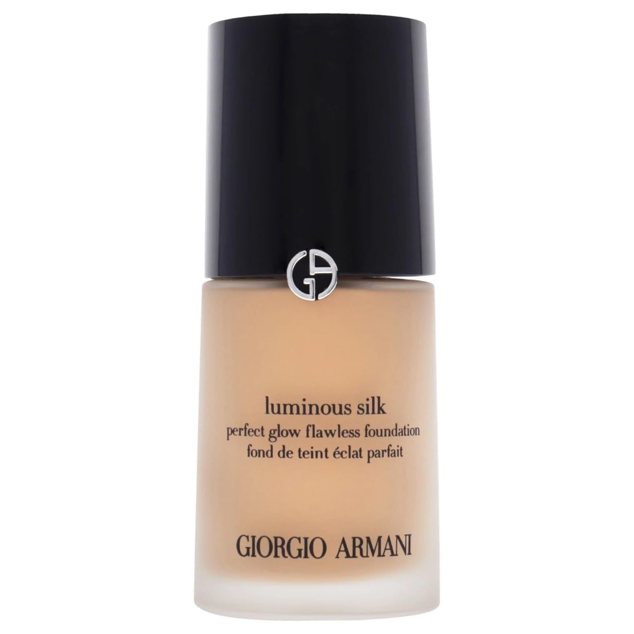 Giorgio Armani Luminous Silk Foundation bottle closeup showing smooth texture and radiant finish