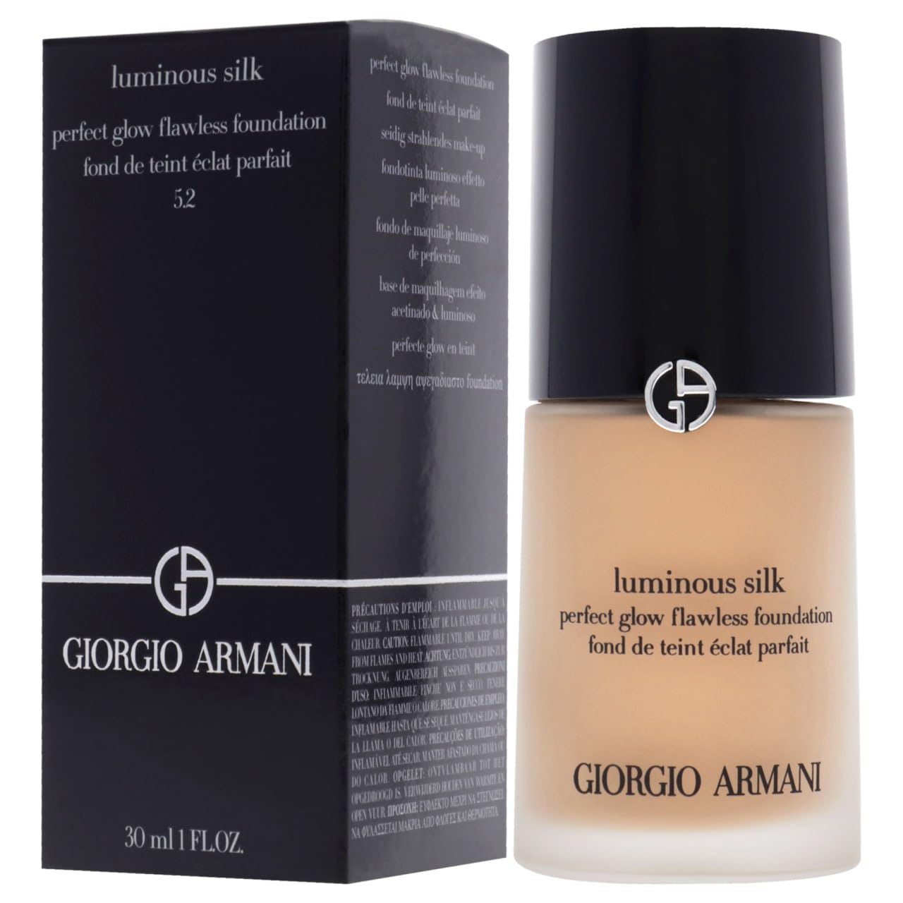 Giorgio Armani Luminous Silk Foundation shade swatches reveal a peach undertone for warm skin