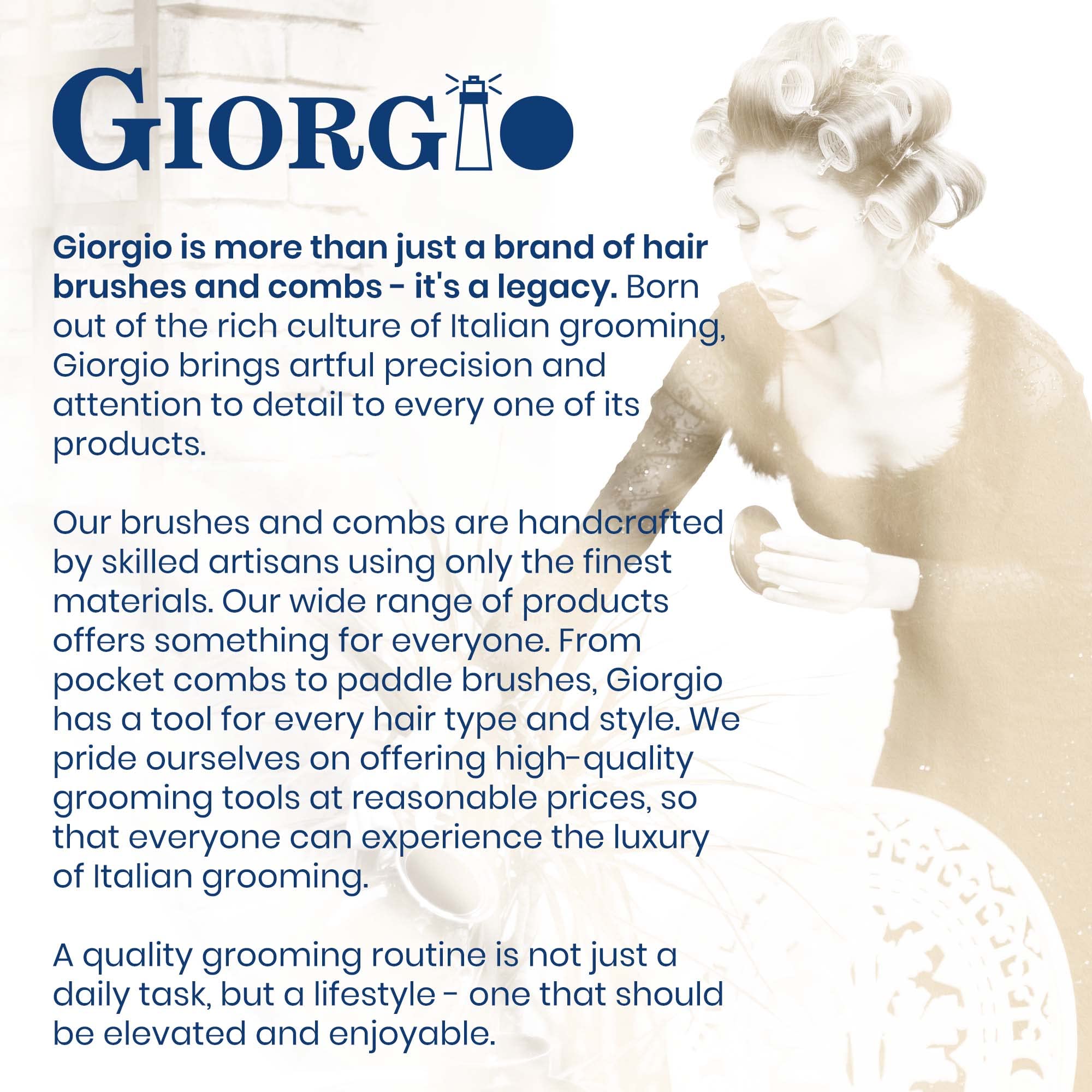 Giorgio G53 daily-use comb distributes scalp oils for smoother hair.