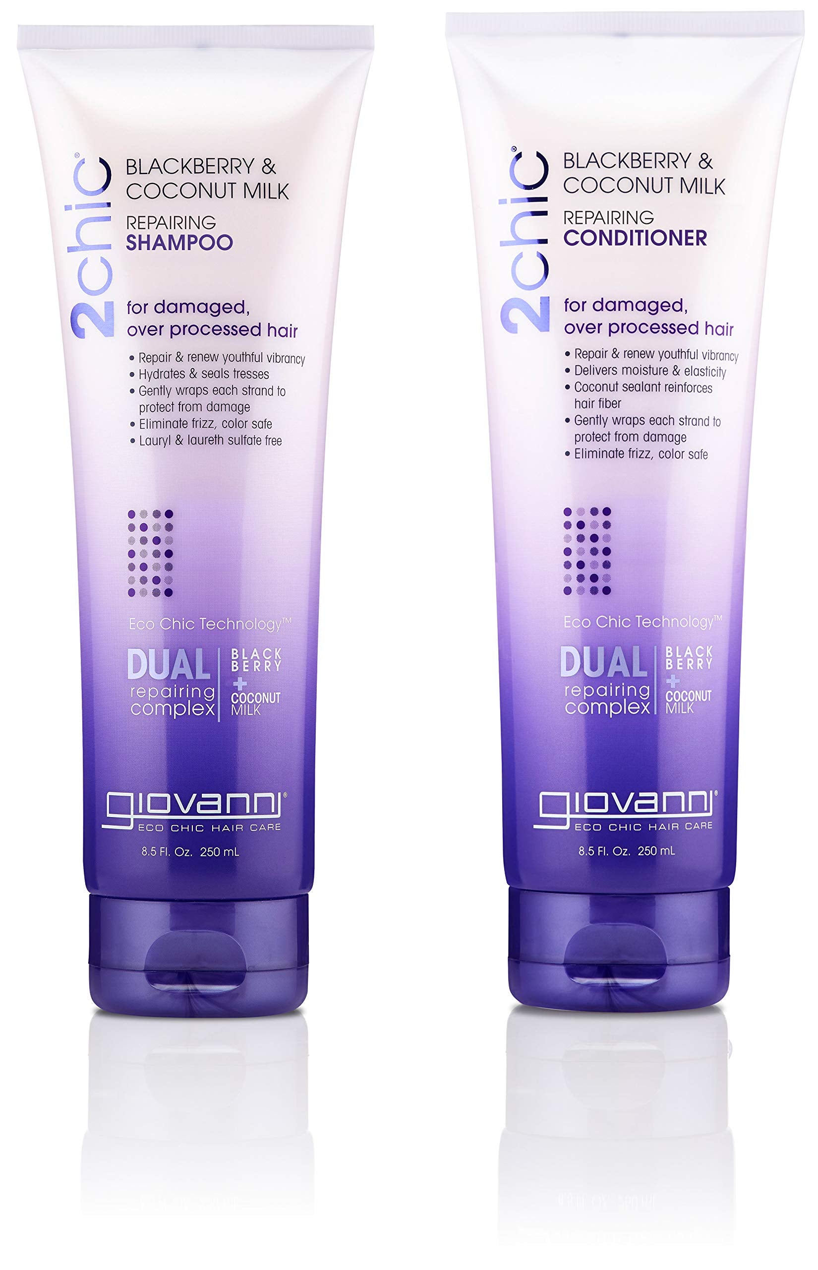 GIOVANNI 2Chic Repairing Shampoo bottle front for color-safe hydration.