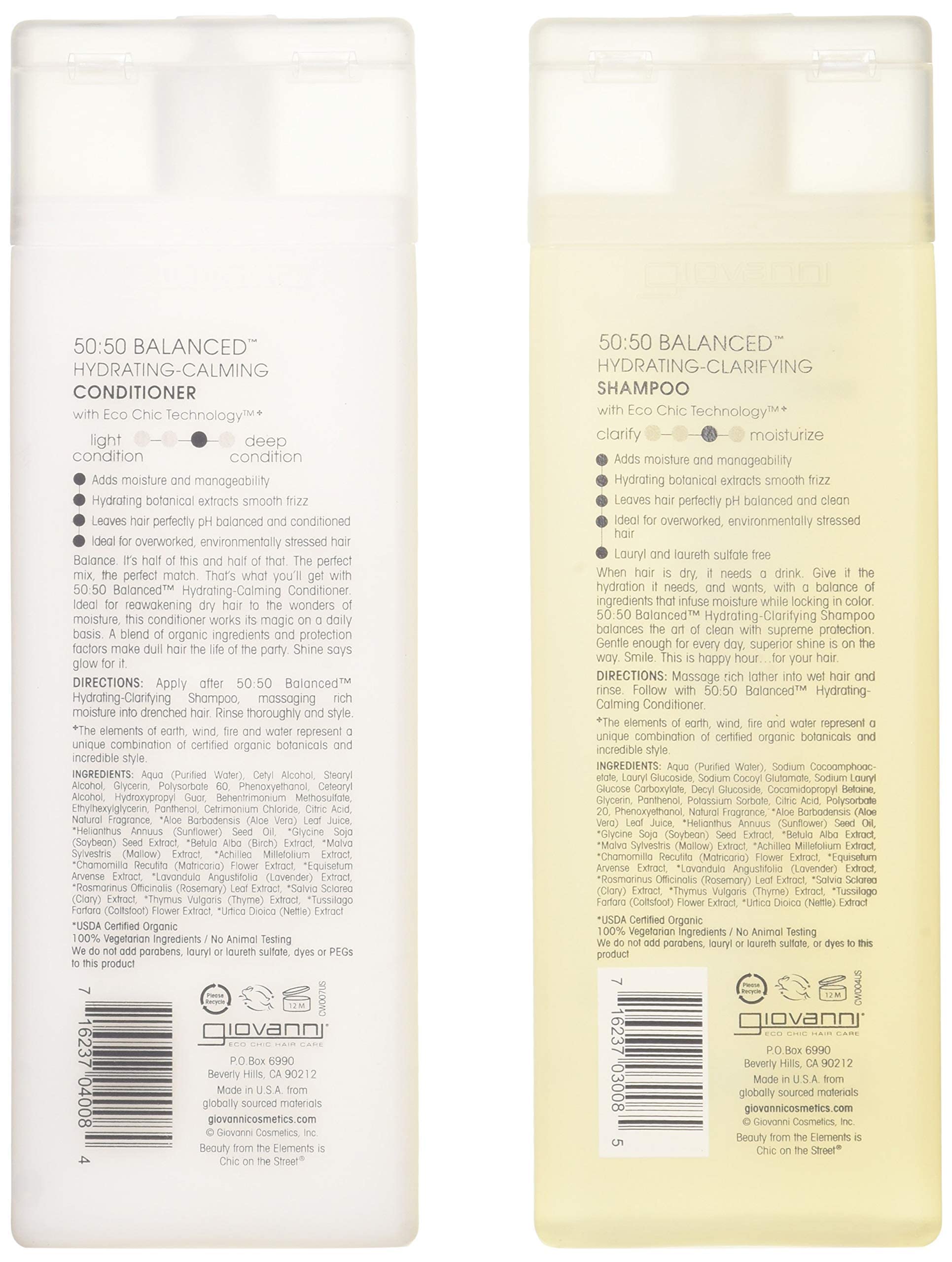 Giovanni 50:50 Hydrating-Calming Conditioner bottle for smooth, manageable hair