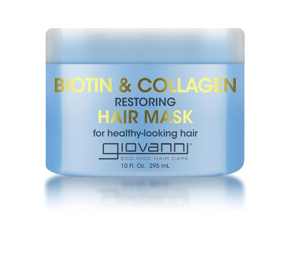 GIOVANNI Biotin & Collagen Hair Mask bottle delivers salon-grade conditioning for all hair types.