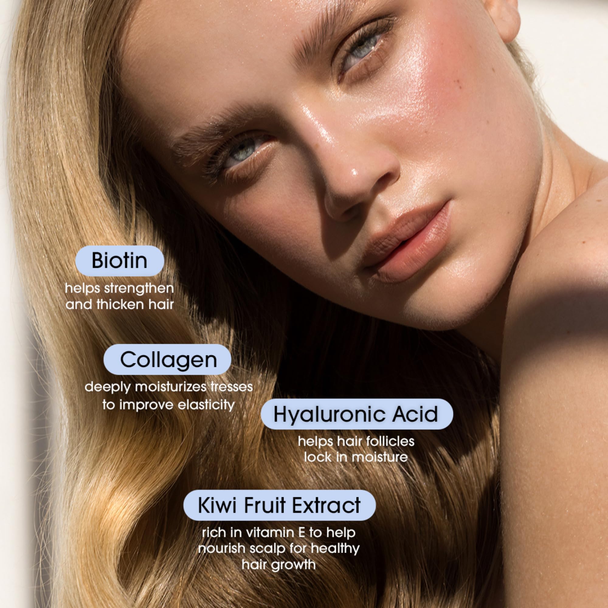 Giovanni Biotin & Collagen Hair Serum hands applying for nourishment