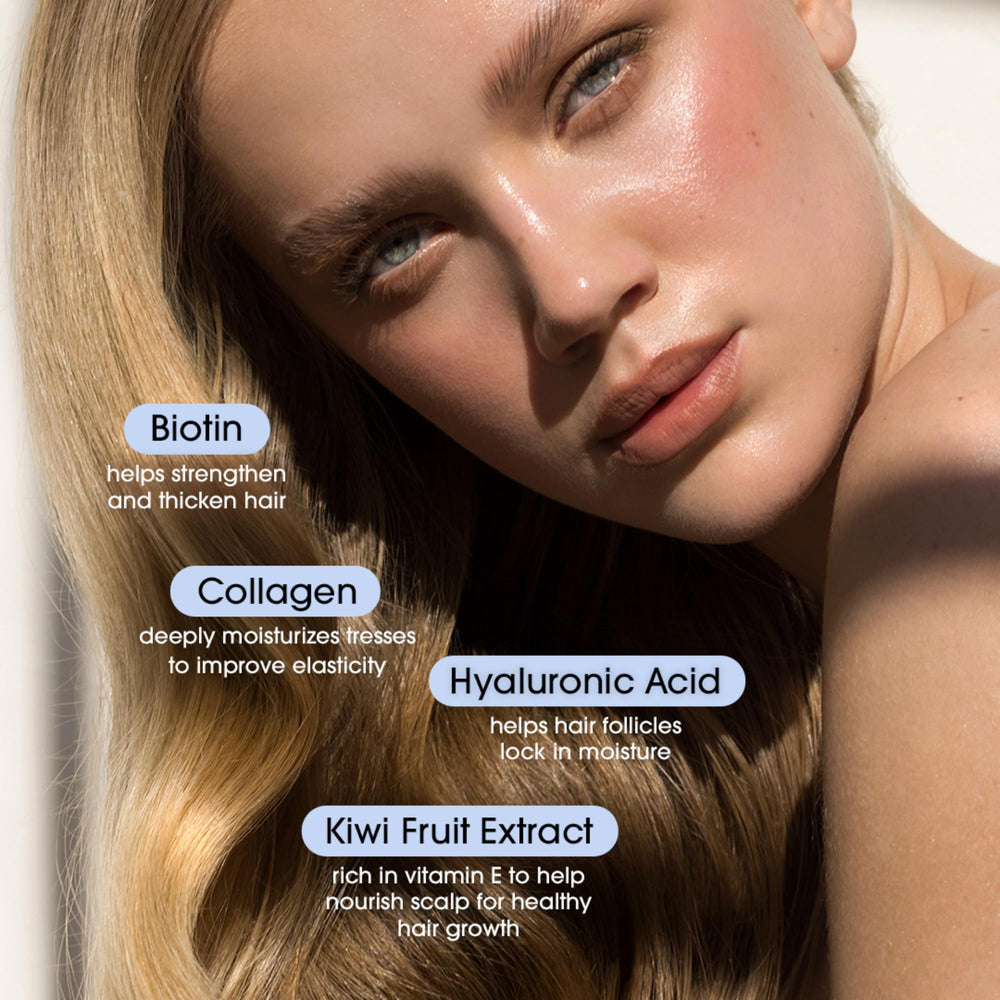 Giovanni Biotin & Collagen Hair Serum hands applying for nourishment