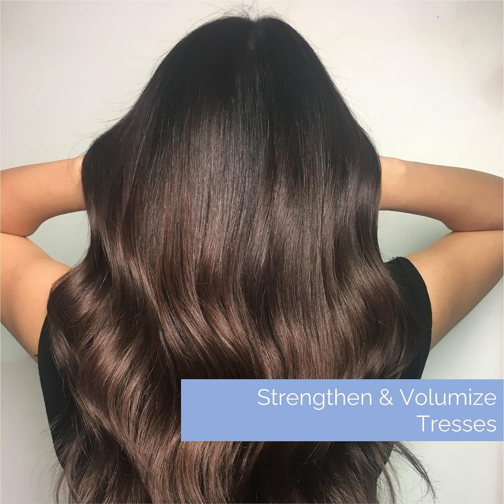 Biotin and Collagen blend shown for smoother, hydrated strands.