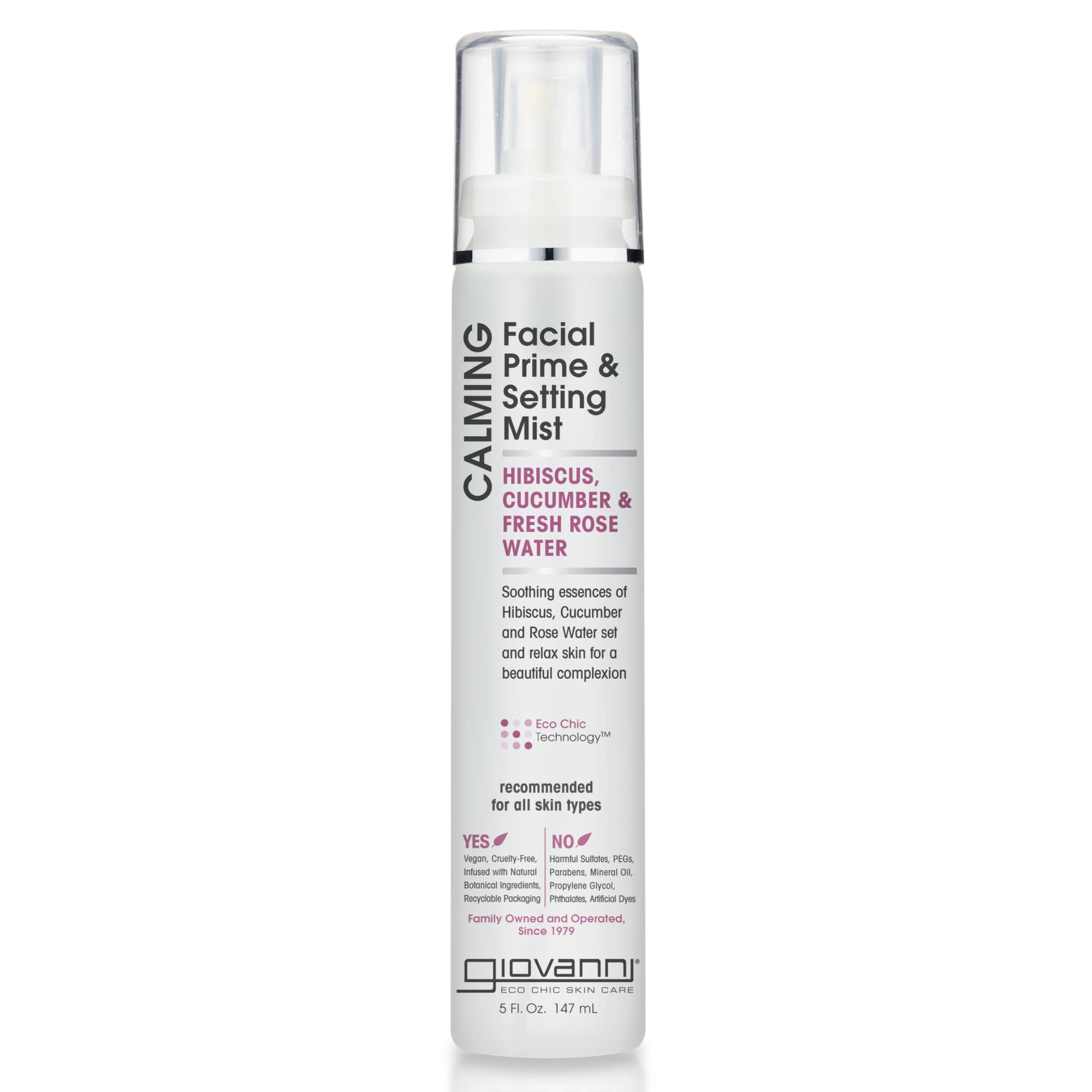 GIOVANNI calming mist hibiscus bottle delivers refreshing hydration