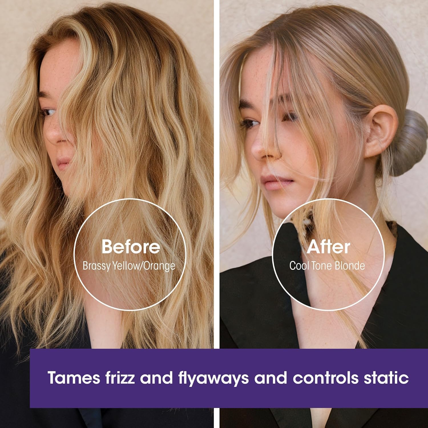 Giovanni Color Chic Purple leave-in foam on wet hair for volume