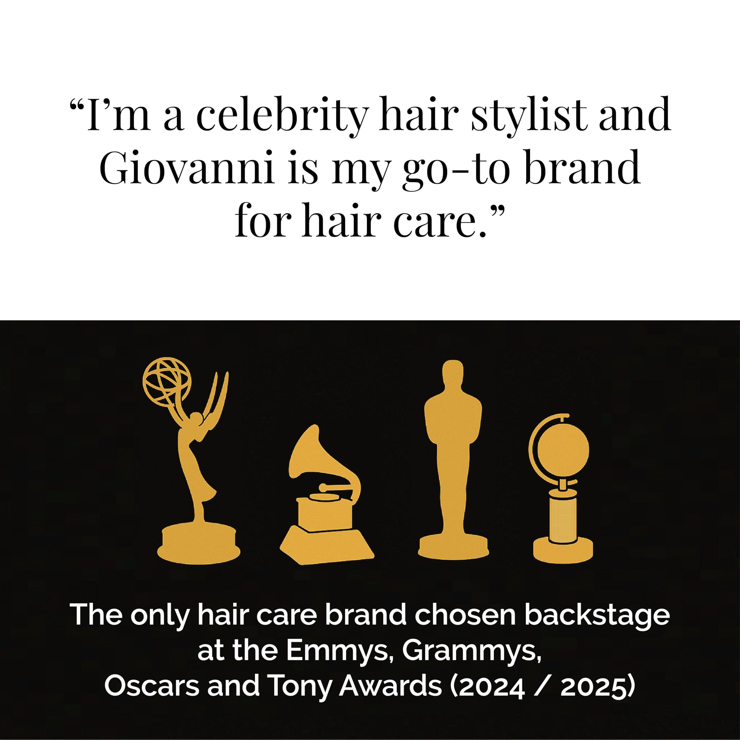 GIOVANNI Curl Habit color-safe label signals color protection during styling