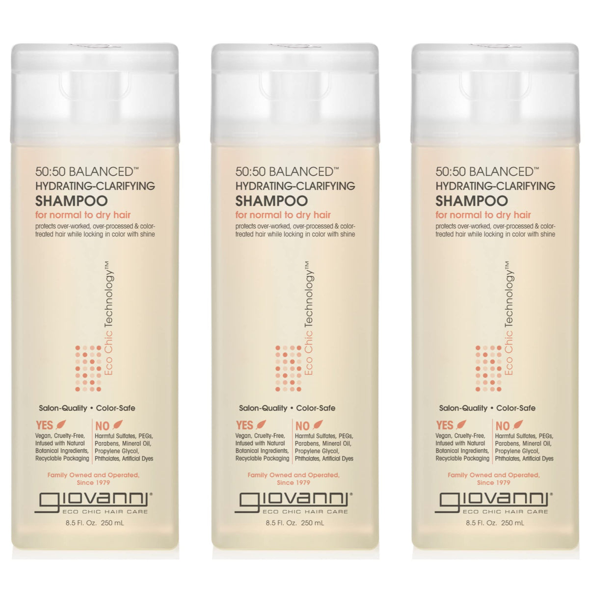 GIOVANNI Eco Chic 50:50 bottle pouring for daily moisture with hydrating formula
