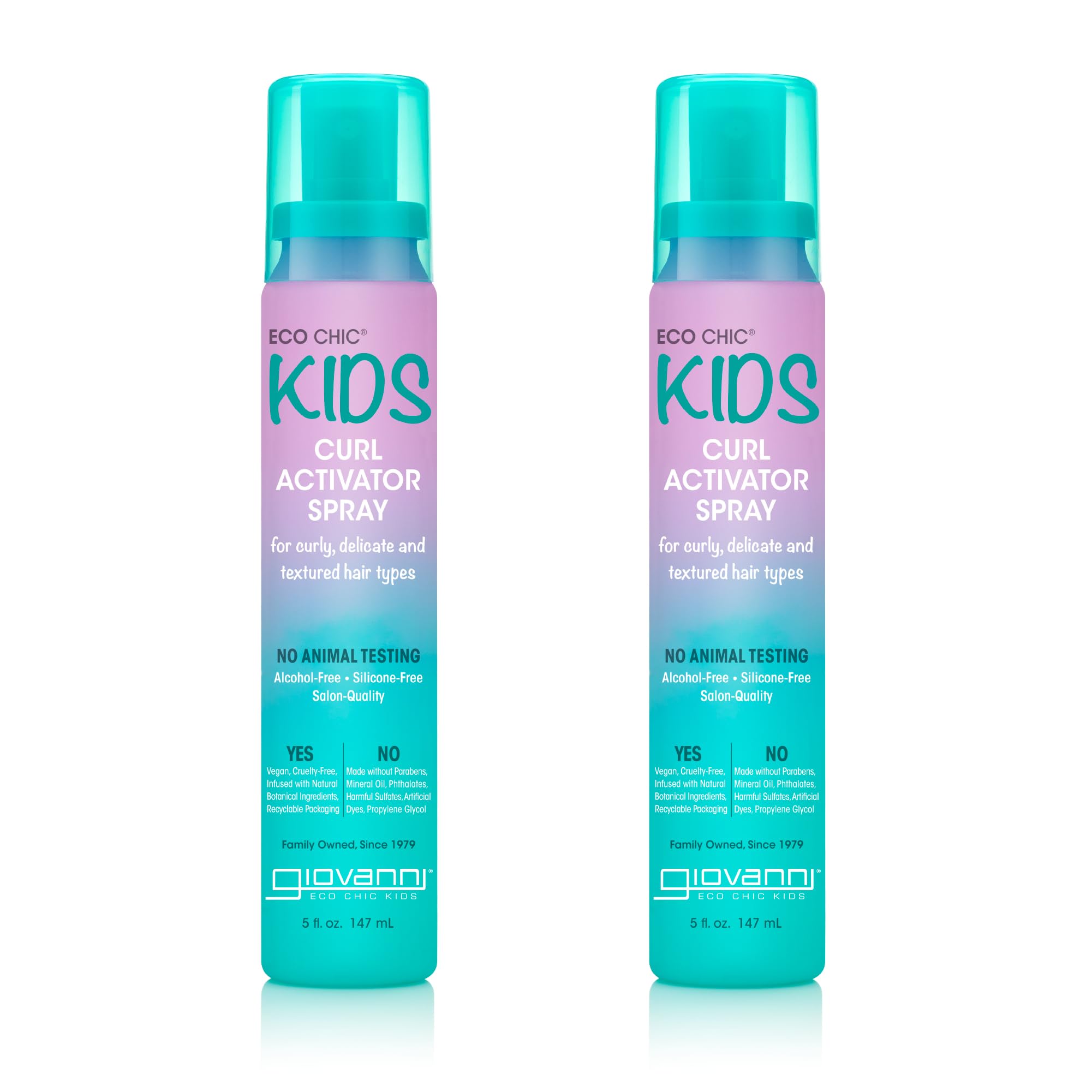 Giovanni Eco Chic Kids Curl Activator Spray bottle pour for even application and gentle conditioning