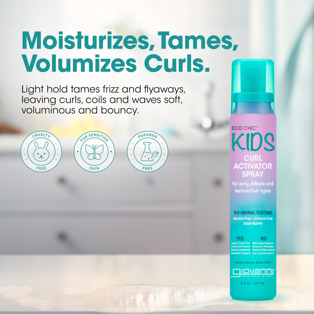 Giovanni Eco Chic Kids Curl Activator Spray moisturizes hair without weighing down curls