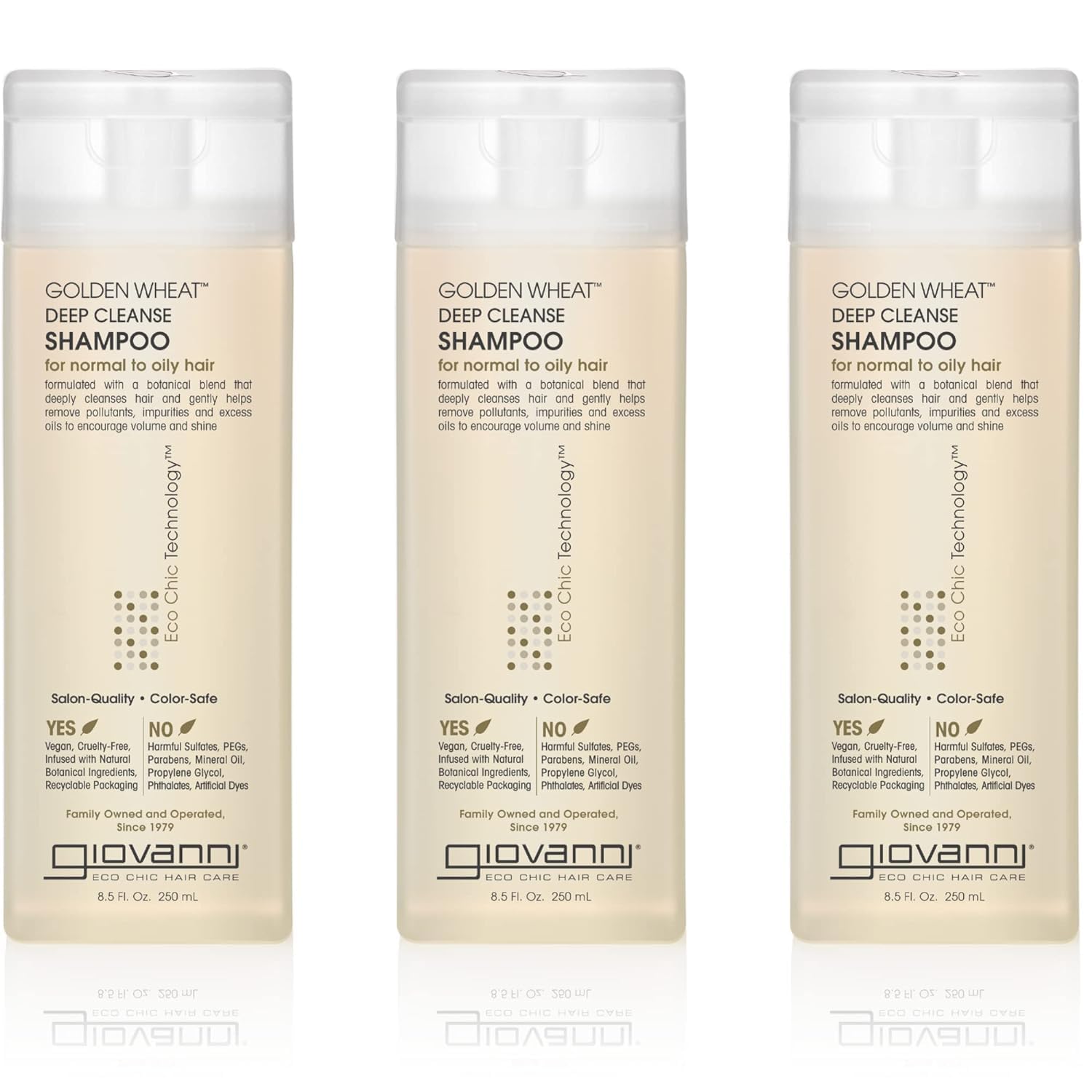 Giovanni Golden Wheat Deep Cleanse Shampoo bottle for a refreshed scalp and light feel