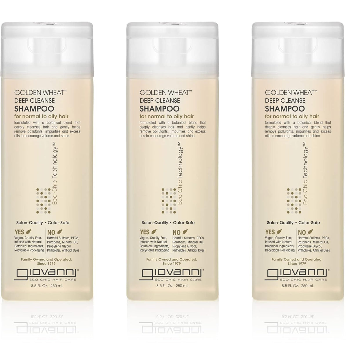 Giovanni Golden Wheat Deep Cleanse Shampoo bottle for a refreshed scalp and light feel