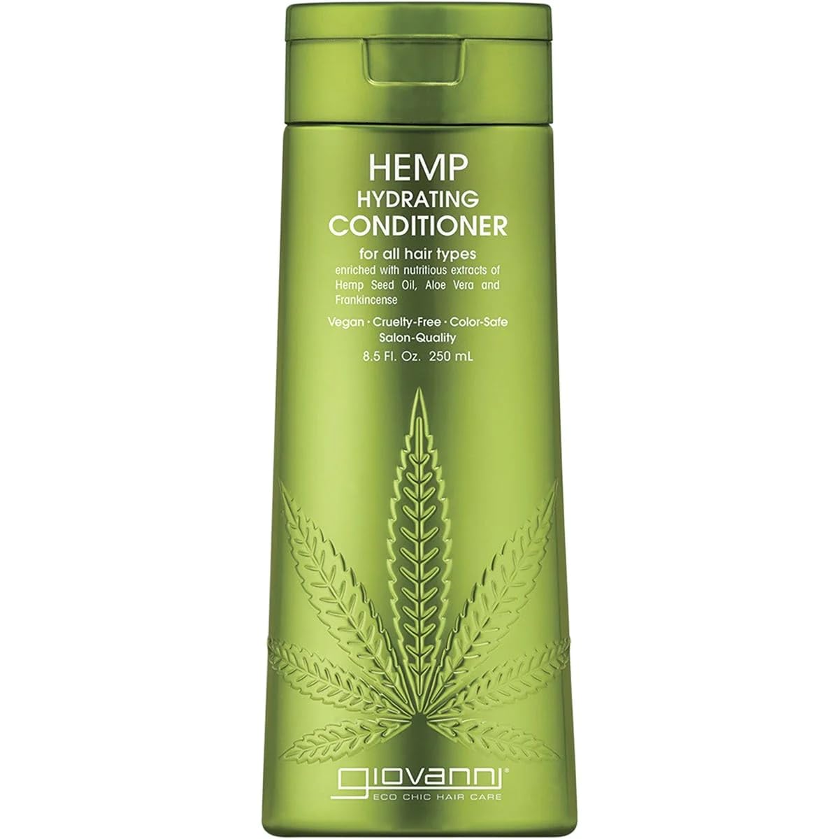 GIOVANNI Hemp Hydrating Conditioner bottle delivering lightweight moisture for softer hair.