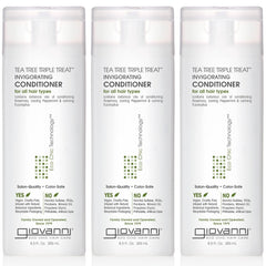 GIOVANNI Tea Tree Triple Treat conditioner bottle pour for easy application and refreshing feel