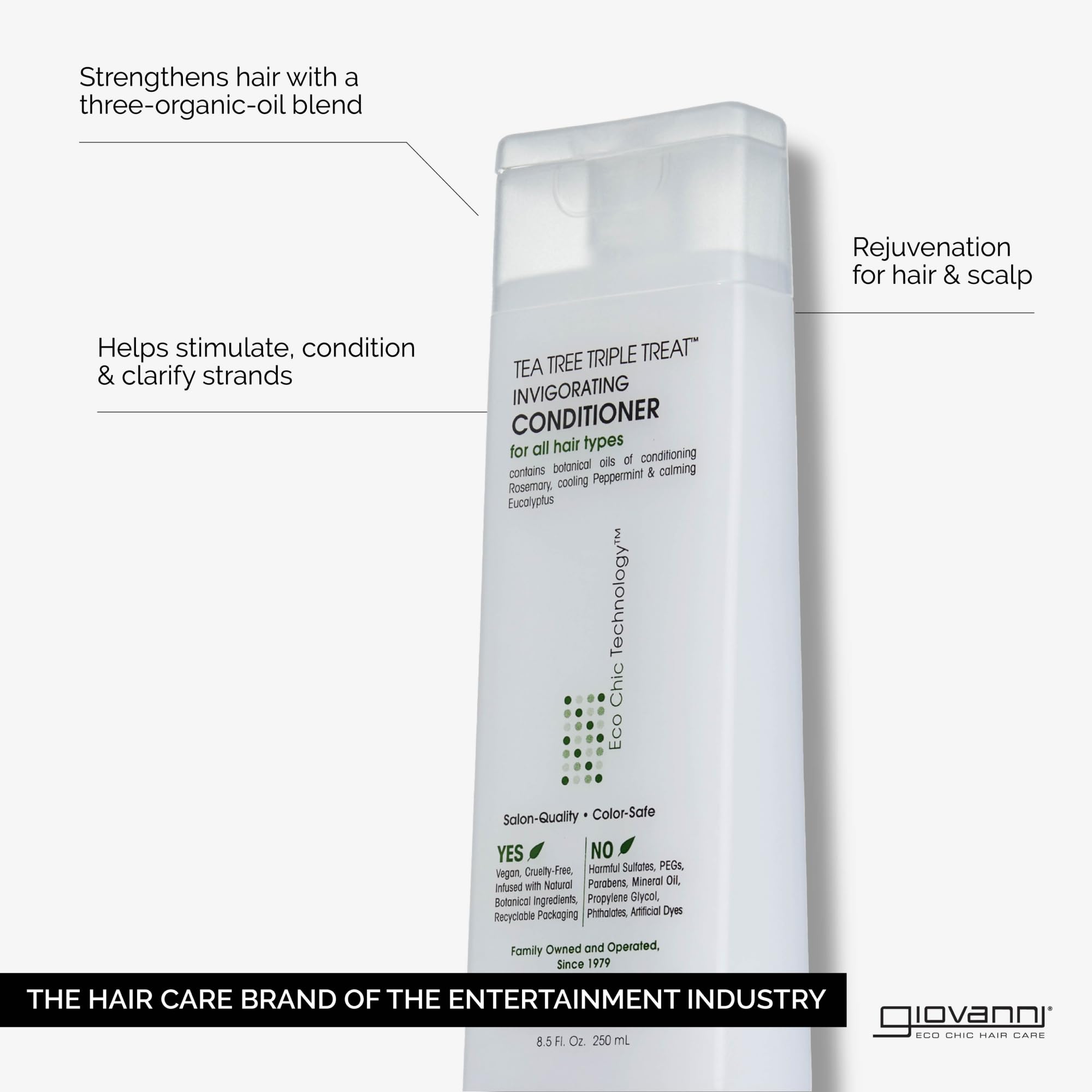 GIOVANNI Tea Tree Triple Treat close-up of cooling peppermint essence on scalp