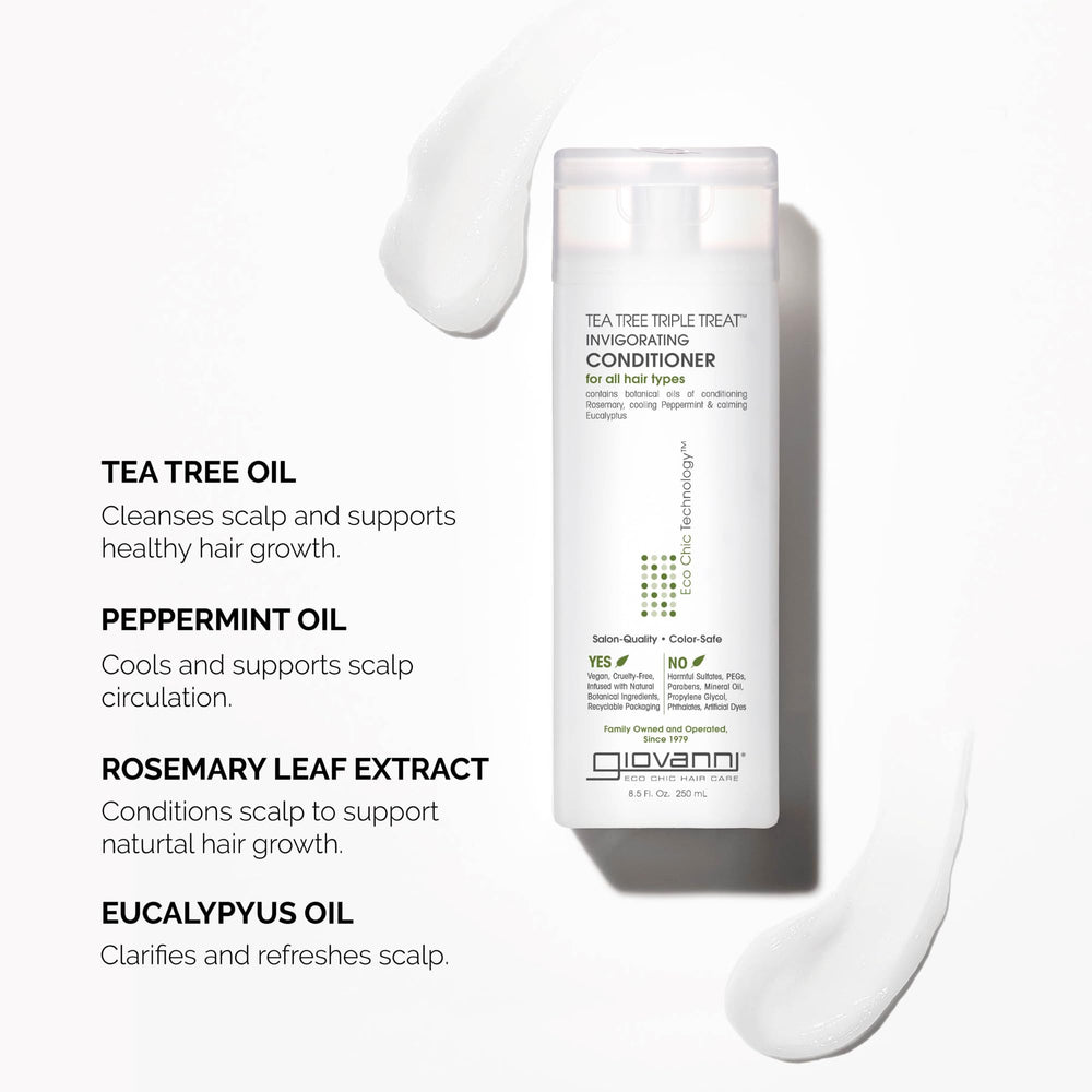 GIOVANNI Tea Tree Triple Treat texture close-up showing smooth detangling