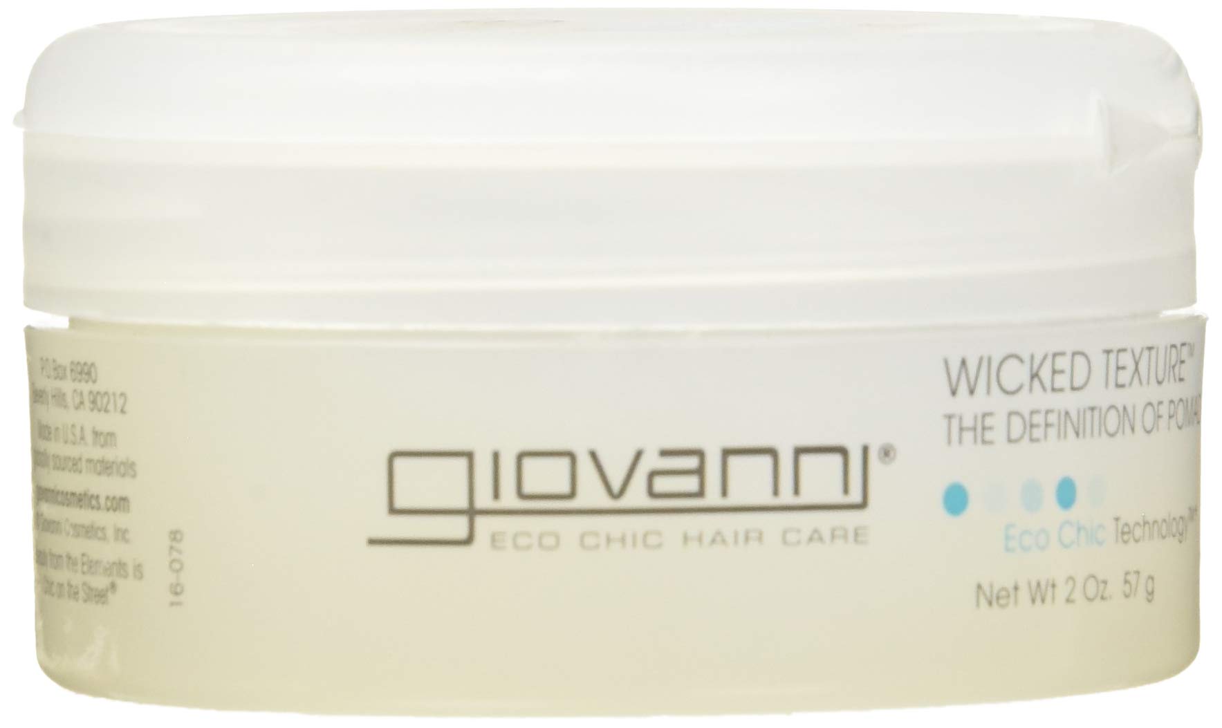 Giovanni Wicked Texture pomade jar boosts definition with flexible hold for textured looks.